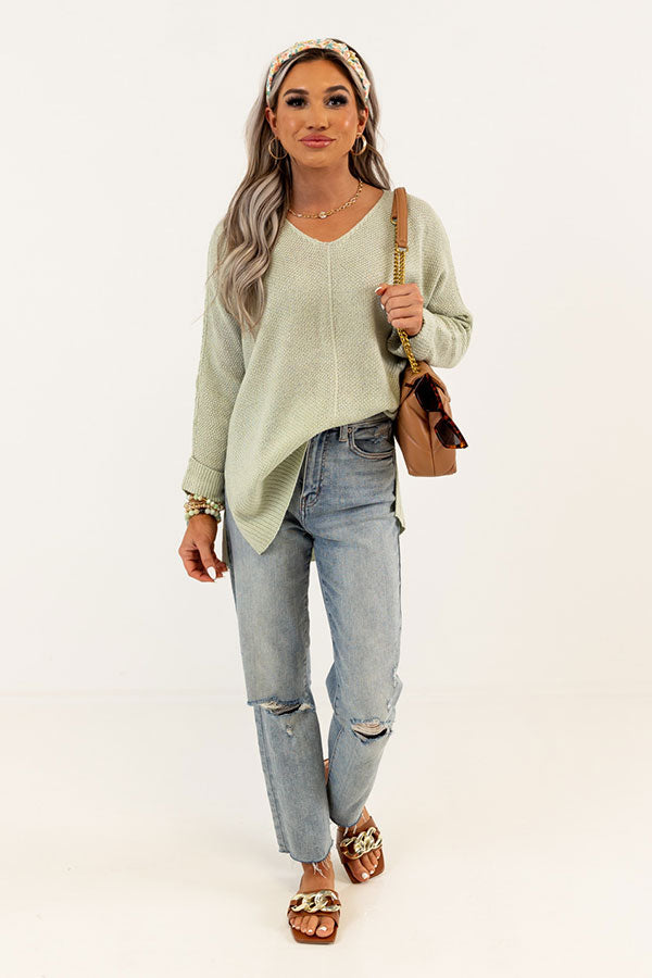 Reaching For Something Knit Sweater In Pear