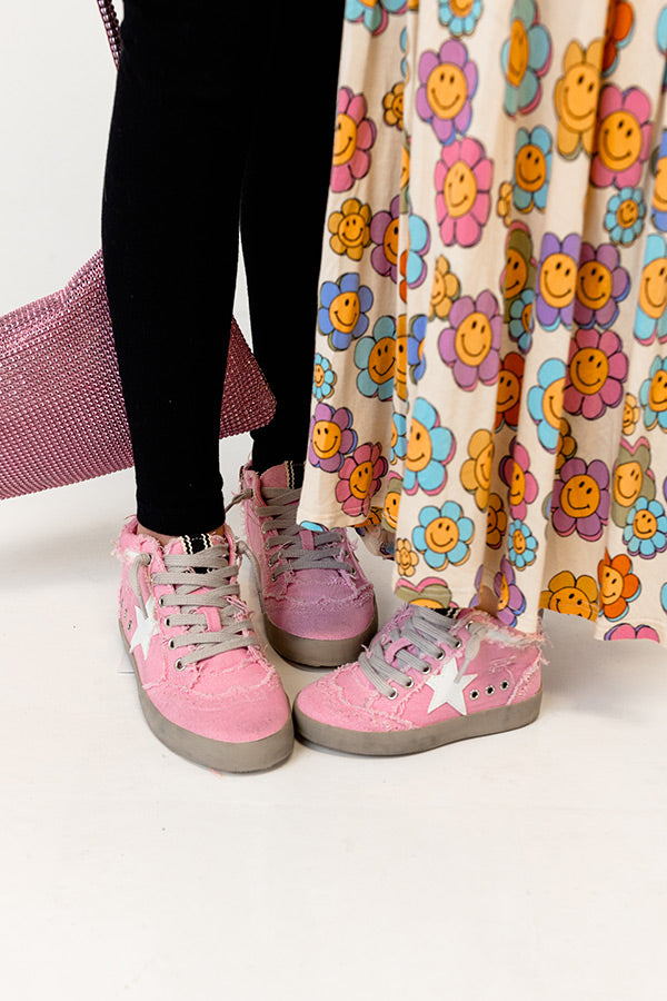 The Evelyn Toddler's Vintage Sneaker in Pink