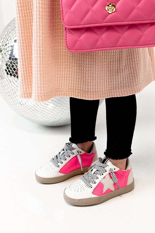 The Lily Toddler's Vintage Sneaker in Neon Pink