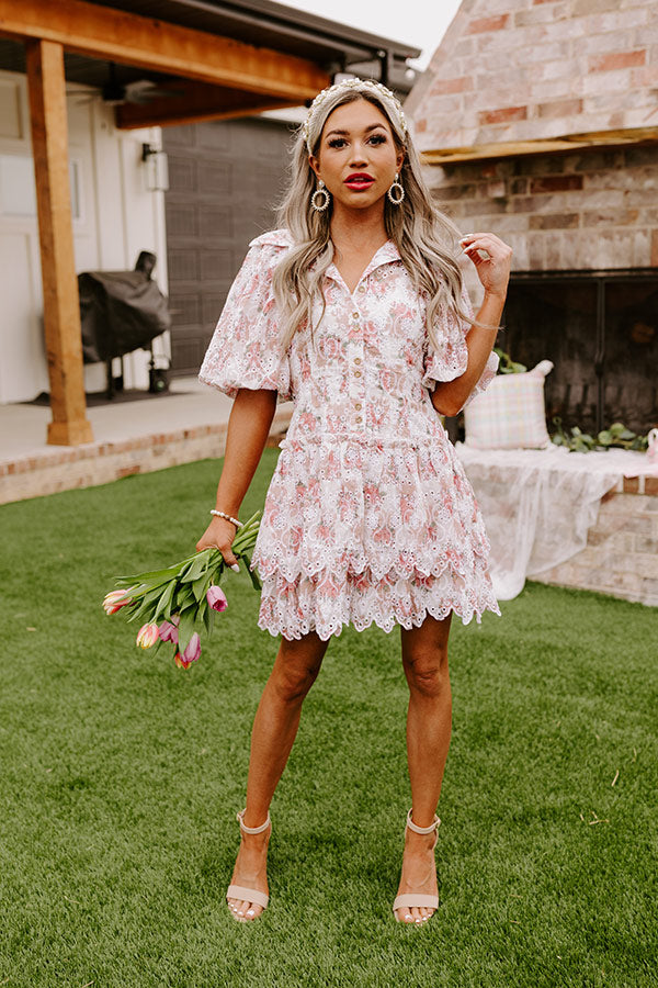 Blissful Beginnings Eyelet Mini Dress