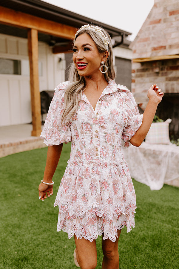 Blissful Beginnings Eyelet Mini Dress