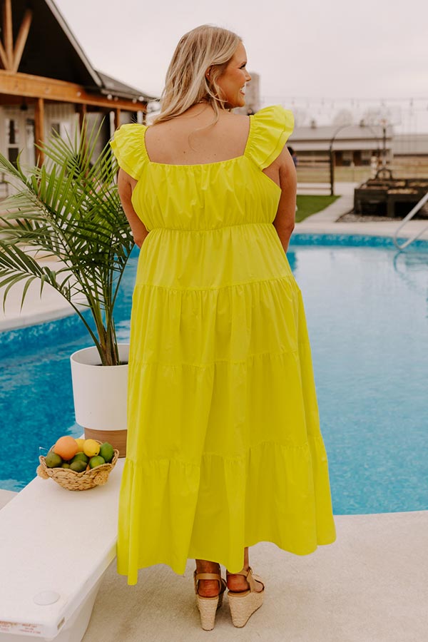 Sydney Sunrise Midi In Neon Yellow Curves