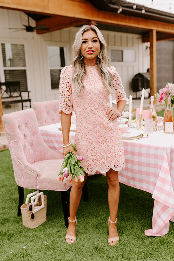 Claim To Love Crochet Dress in Pink Claim To Love Crochet Dress in Pink