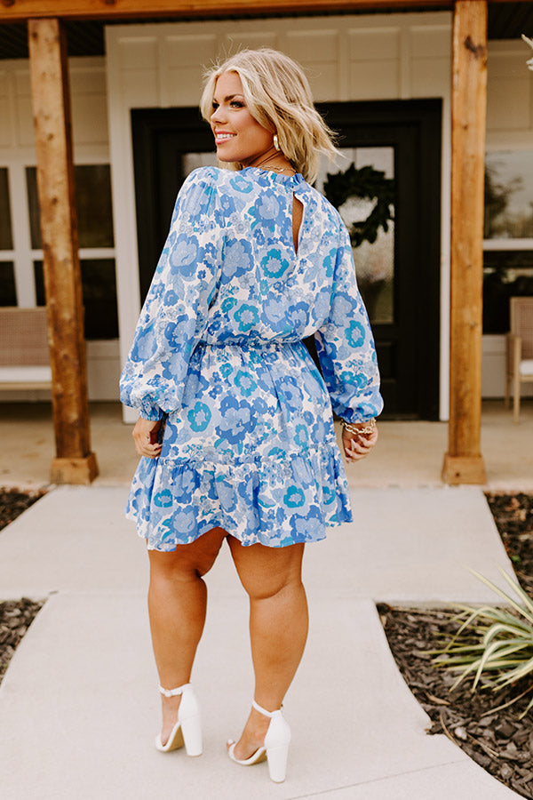 Malibu Pier Floral Dress In Blue Curves Malibu Pier Floral Dress In Blue Curves