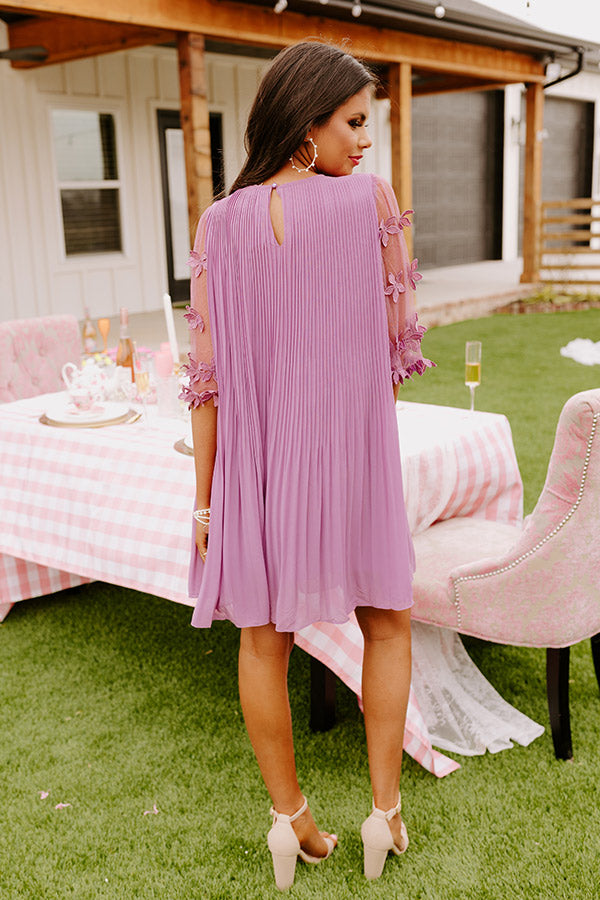 Magic Melody Pleated Dress in Lavender