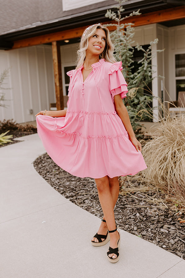 Simply Heartwarming Shift Dress In Pink