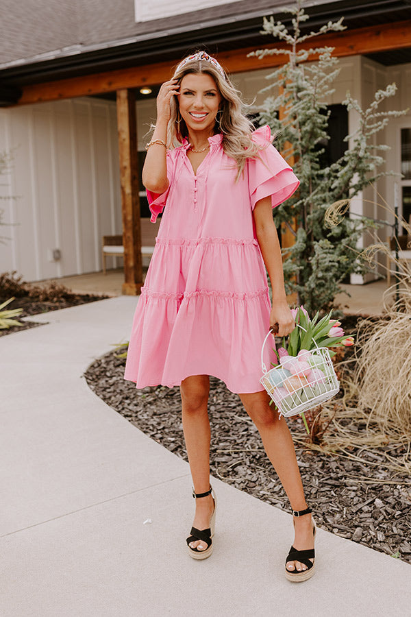 Simply Heartwarming Shift Dress In Pink