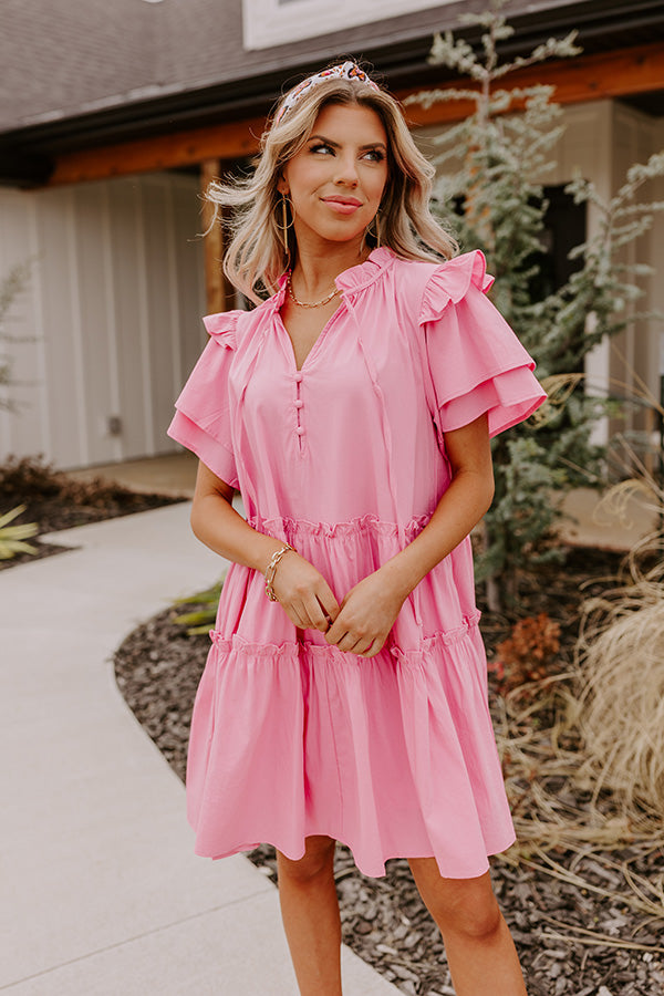 Simply Heartwarming Shift Dress In Pink