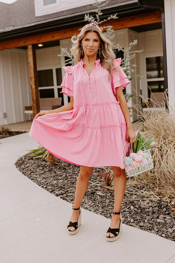 Simply Heartwarming Shift Dress In Pink