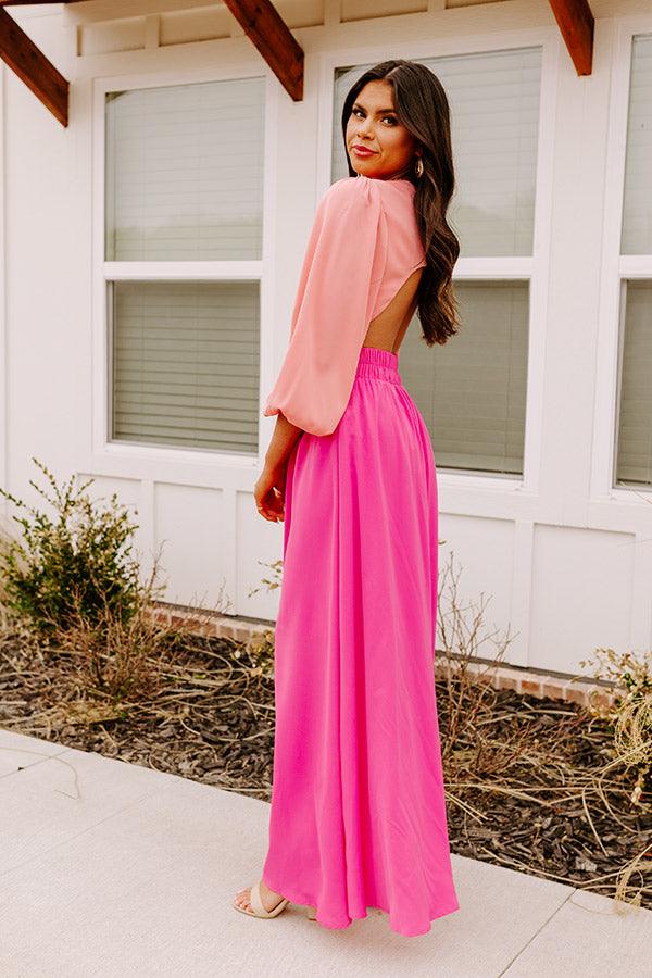 Hotel Plaza Cut Out Maxi Dress In Pink