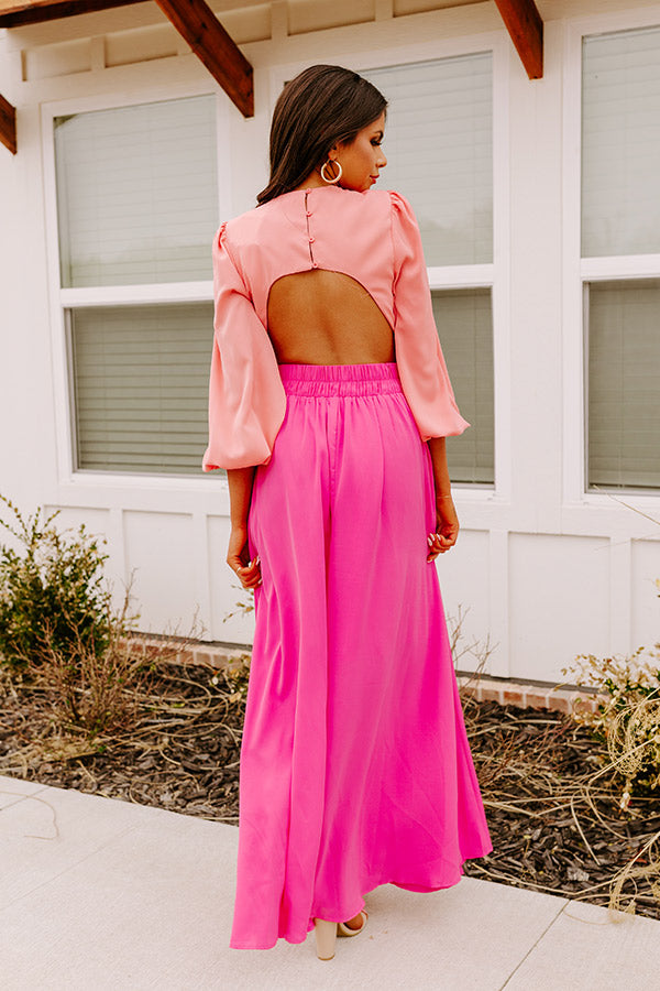 Hotel Plaza Cut Out Maxi Dress In Pink