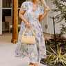 Fast Forward Floral Midi In Teal Curves Image - 1