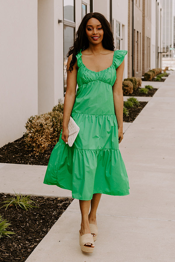 Seaside Serenity Midi In Kelly Green