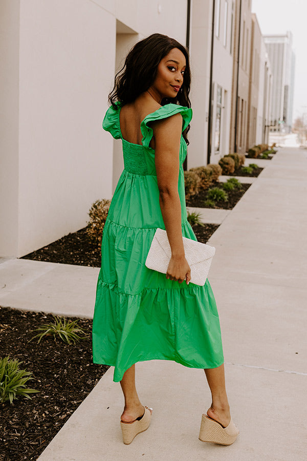 Seaside Serenity Midi In Kelly Green