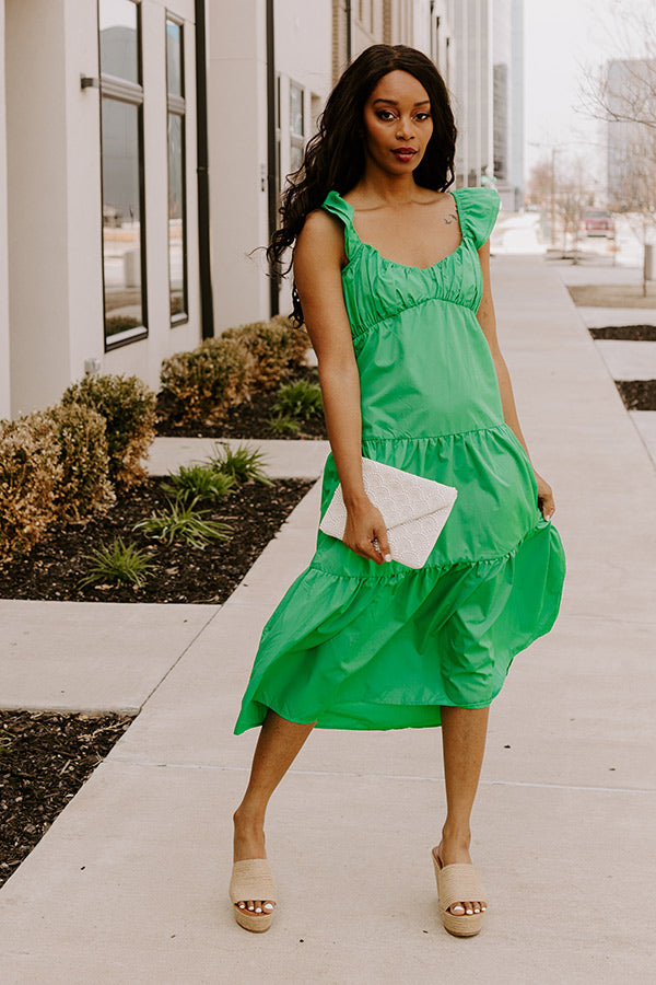 Seaside Serenity Midi In Kelly Green