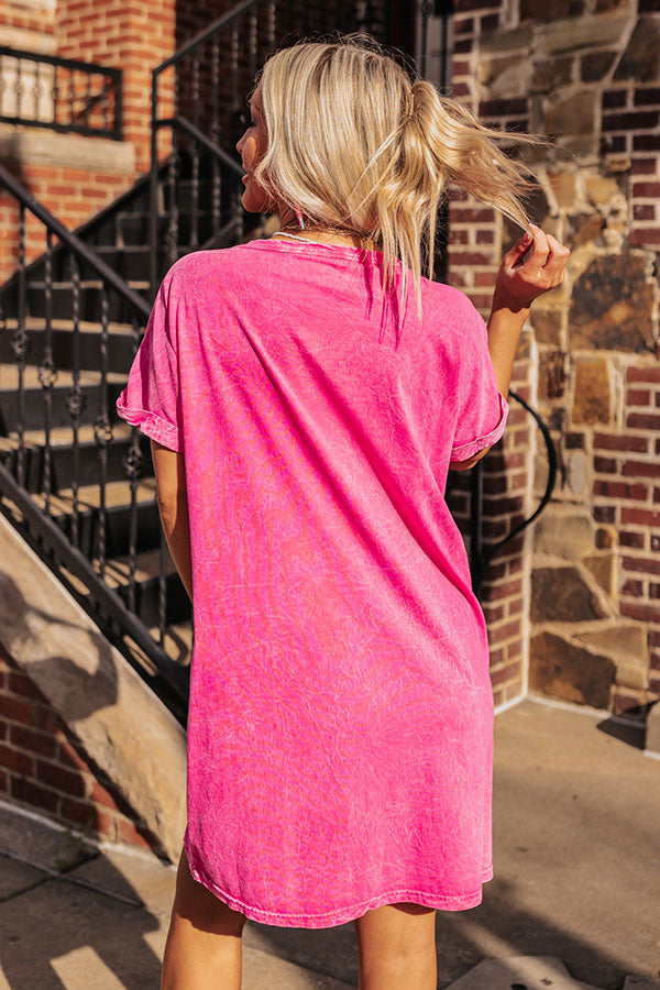 Nashville- Mineral Wash Graphic T-Shirt Dress or Tee - Pink, Large | Hazel and Olive | Boutique Fashion