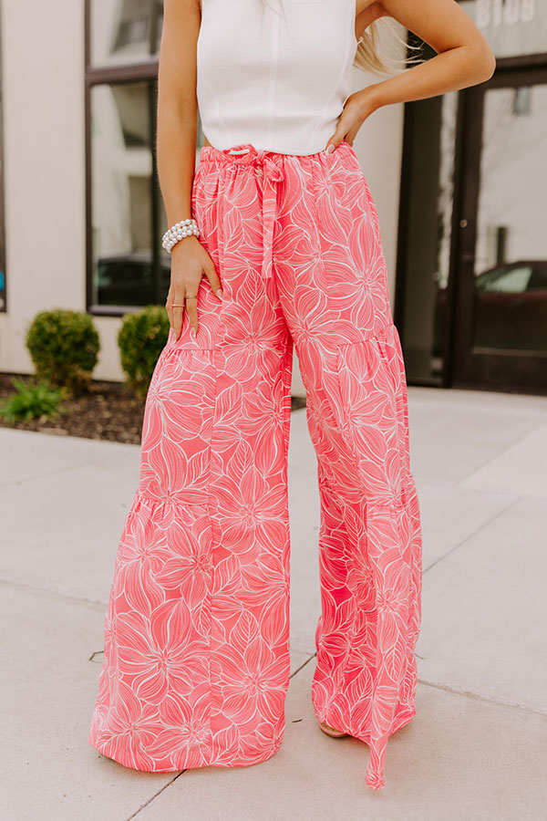 Swoop In High Waist Pants In Pink