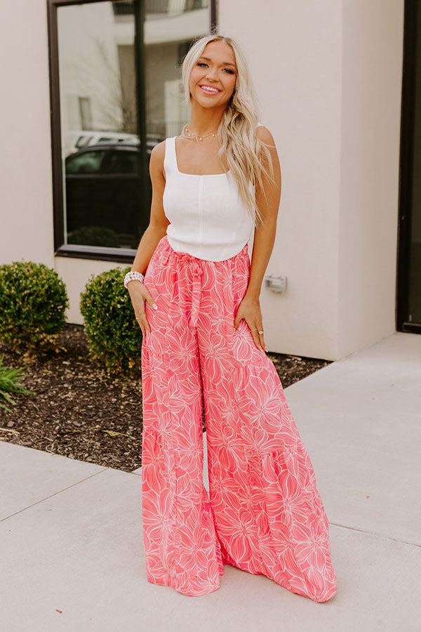 Swoop In High Waist Pants In Pink