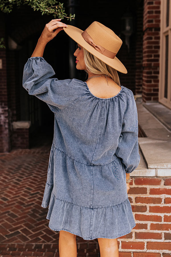 Right Around The Corner Chambray Dress