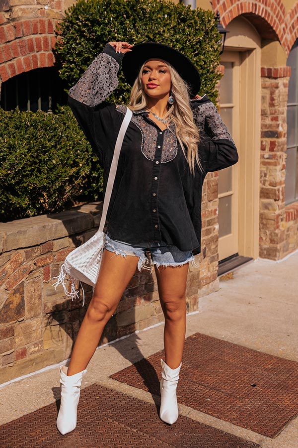 Enchanting Escapes Button Up In Black