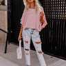 Stay Sweet Waffle Knit Shift Top in Light Pink Image - 1