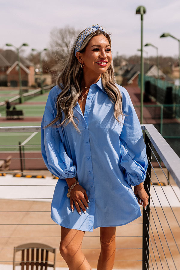 Preppy and Proud Tunic Dress In Sky Blue Preppy and Proud Tunic Dress In Sky Blue