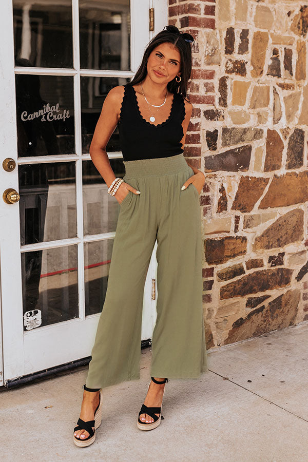 Urban Wonders High Waist Pants In Sage