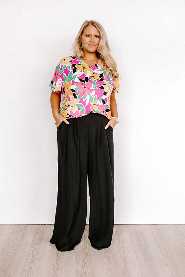 The Maddie High Waist Trousers In Black Curves