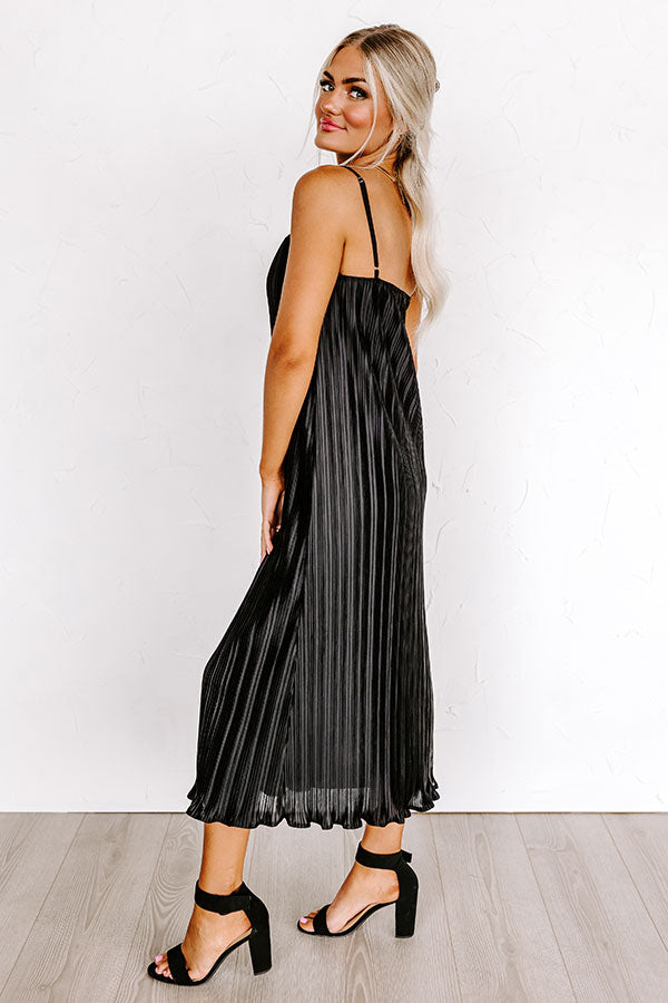 florida midi dress Florida Midi Dress in Mini Navy Polka Dot