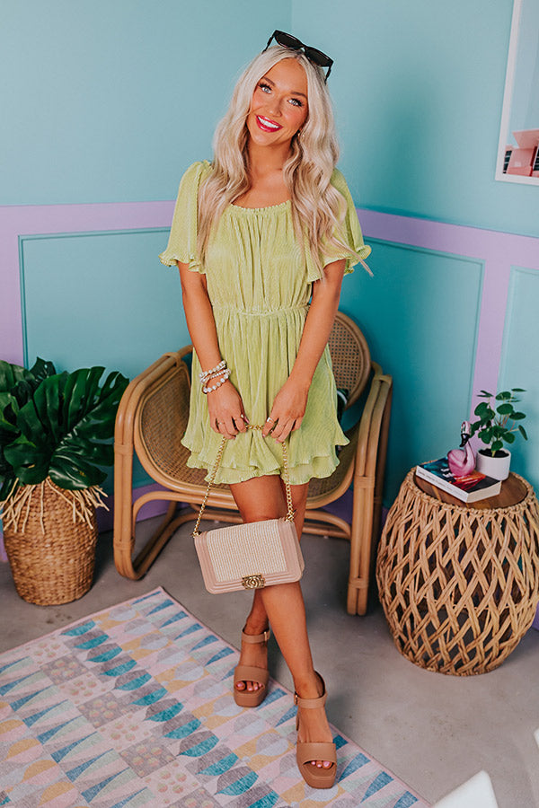 Flight Plans Pleated Dress In Lime Punch Impressions Online Boutique Flight Plans Pleated Dress In Lime Punch Impressions Online Boutique