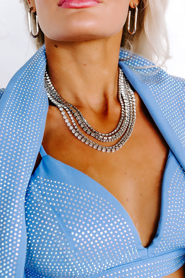 Royal Radiance Rhinestone Layered Necklace