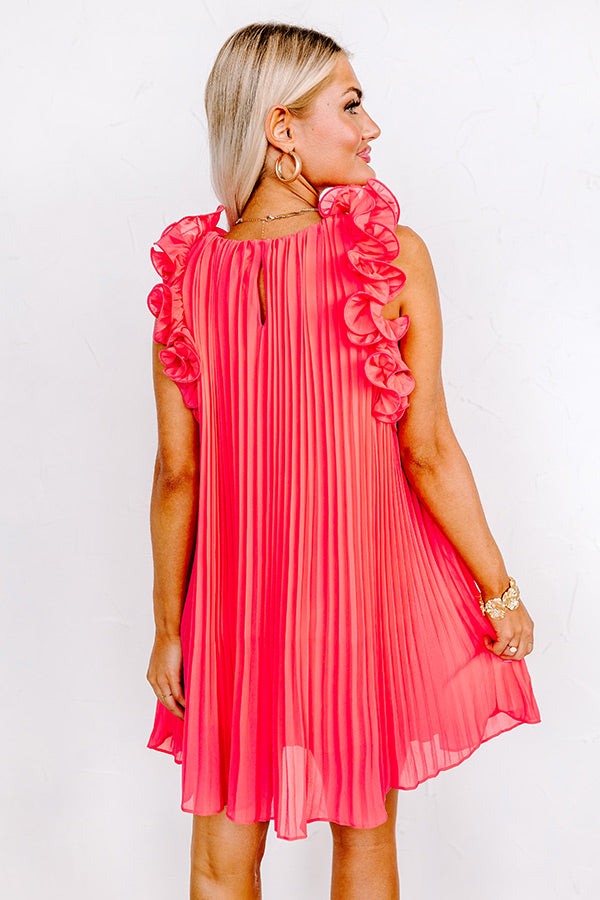 Honeysuckle Dreams Pleated Dress In Calypso