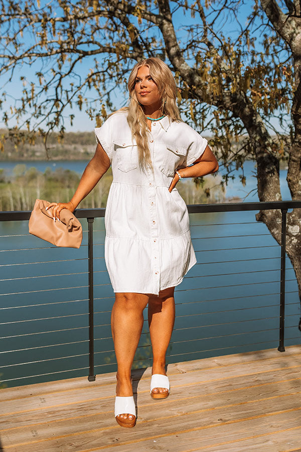 Genuine Reaction Denim Dress In Ivory Curves Genuine Reaction Denim Dress In Ivory Curves