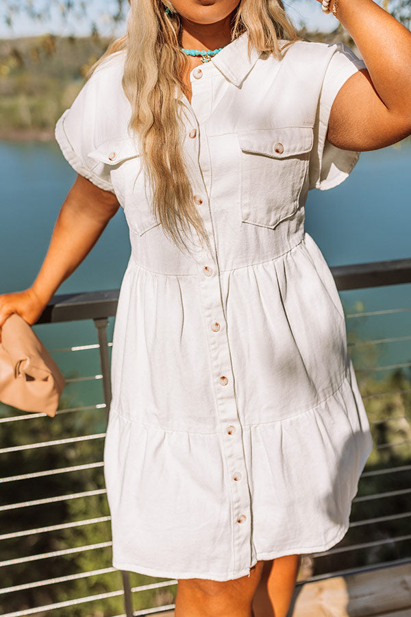 Genuine Reaction Denim Dress In Ivory Curves Genuine Reaction Denim Dress In Ivory Curves