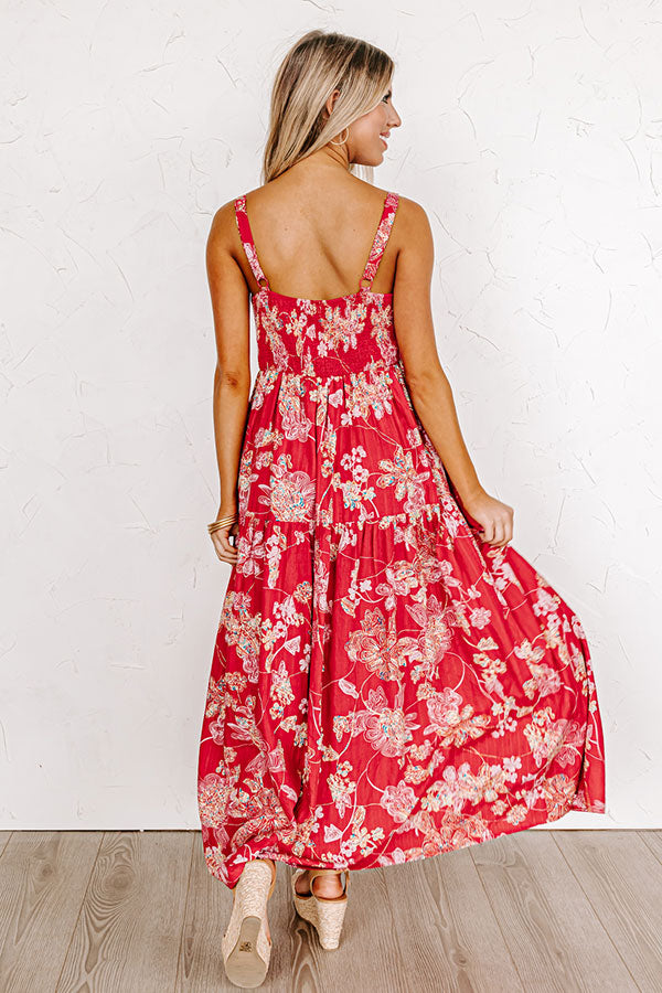 Beachside Bliss Maxi Dress in Red