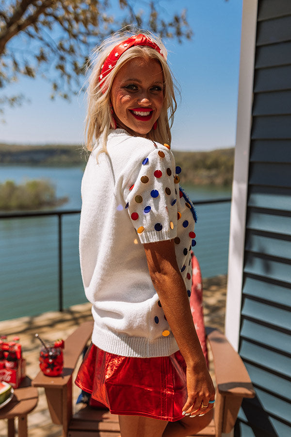 USA Pride Sequin Sweater Top Image - 1