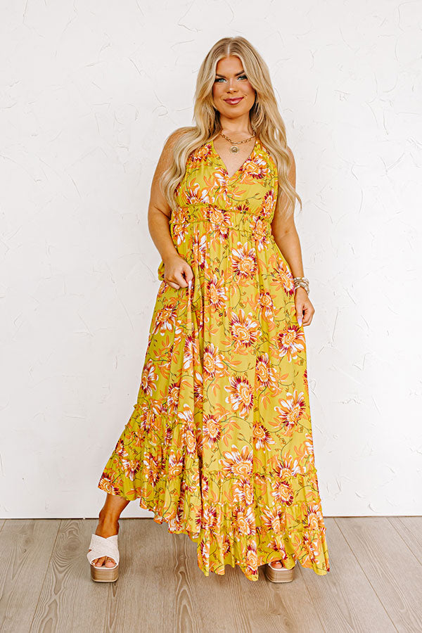 Stay Spirited Floral Maxi Dress Curves