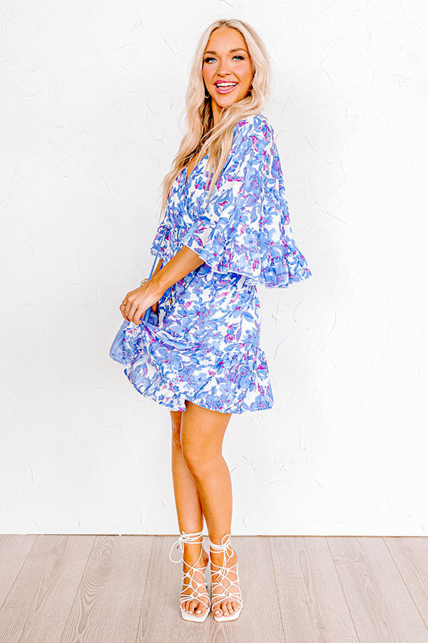 Love The Journey Floral Romper In Blue Love The Journey Floral Romper In Blue
