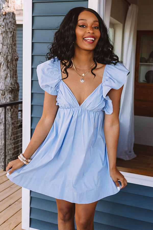 Happiness On The Way Mini Dress In Sky Blue Happiness On The Way Mini Dress In Sky Blue