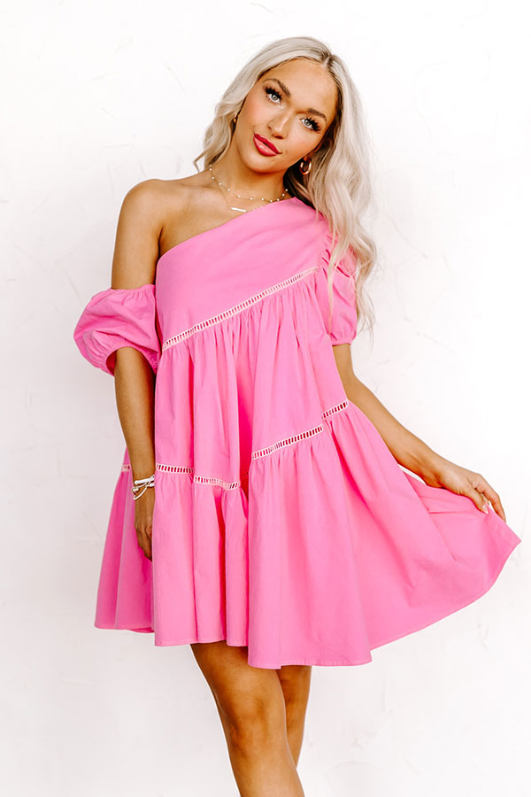 Champagne Boardwalk Mini Dress In Bubblegum Pink