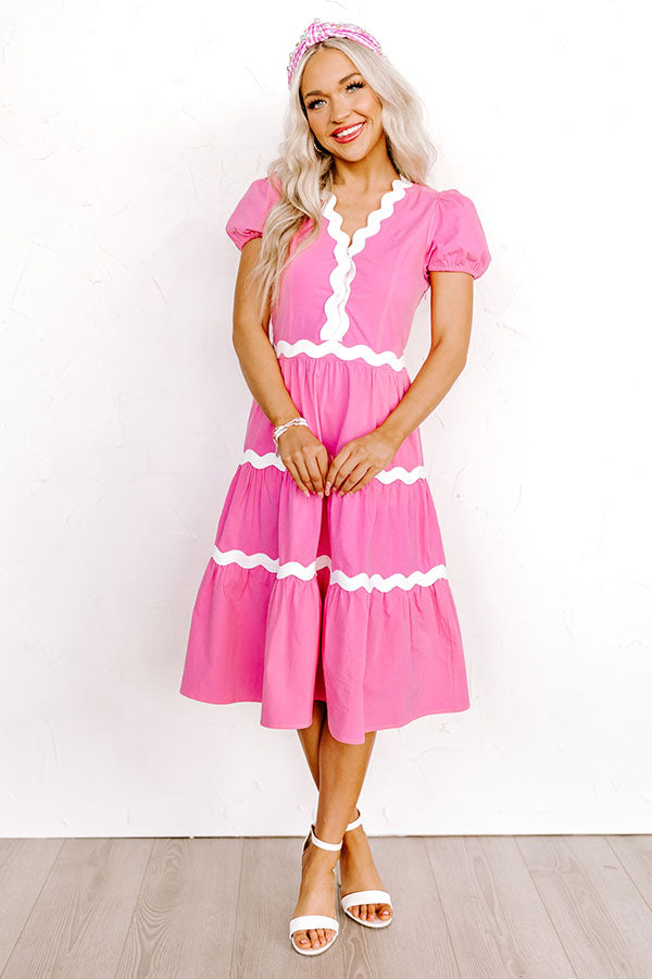 The Westerly Midi Dress In Bubblegum Pink The Westerly Midi Dress In Bubblegum Pink
