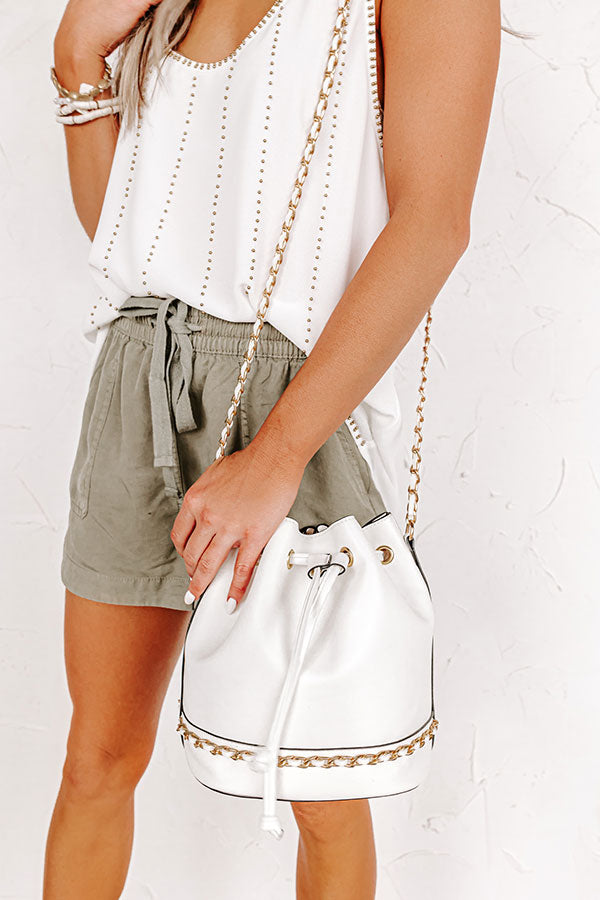 The Ahna Faux Leather Bag In White