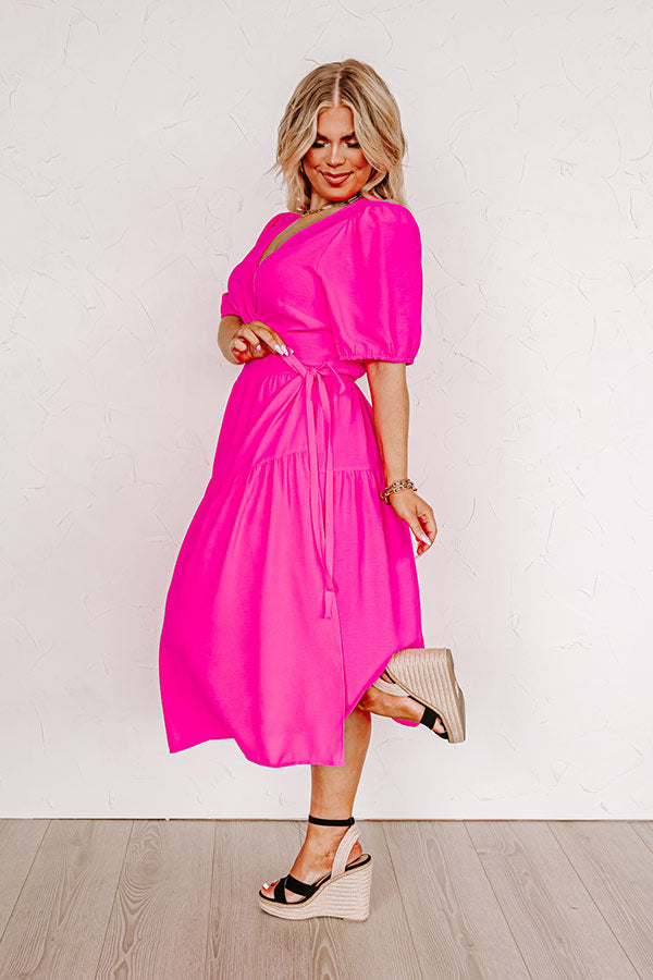 Boardwalk Crush Wrap Midi Curves