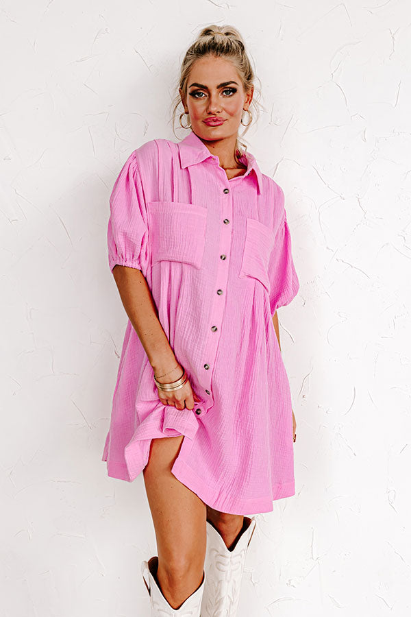 Plain As Day Mini Dress in Pink