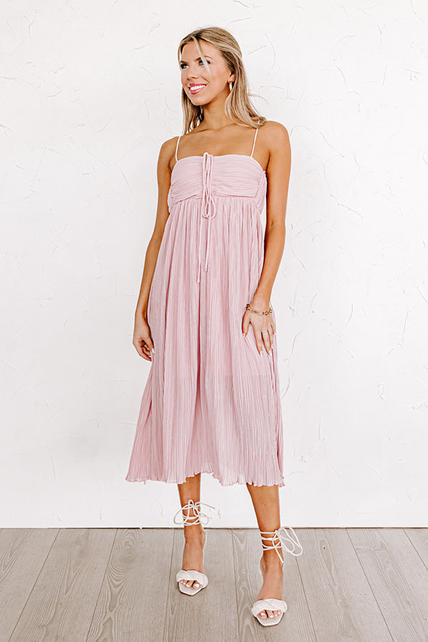 Powerful Love Pleated Midi In Blush