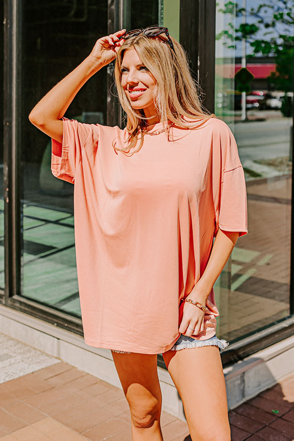 Feeling Refined Shift Tee In Peach   