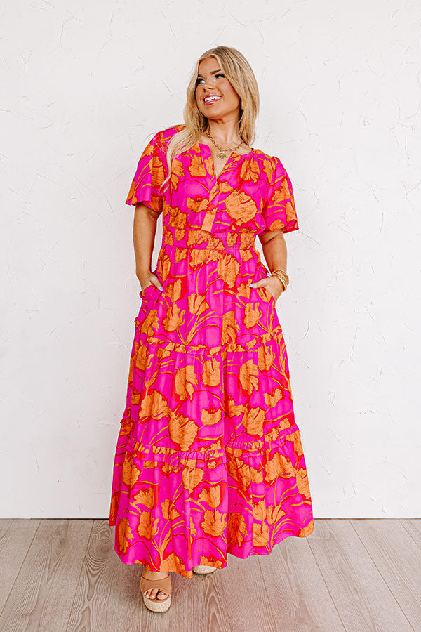 Polished Perfection Floral Maxi Dress in Hot Pink Curves Impressions Online Boutique Polished Perfection Floral Maxi Dress in Hot Pink Curves Impressions Online Boutique