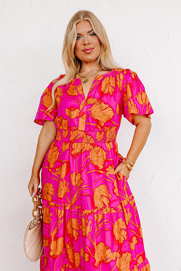 Polished Perfection Floral Maxi Dress in Hot Pink Curves Impressions Online Boutique Polished Perfection Floral Maxi Dress in Hot Pink Curves Impressions Online Boutique