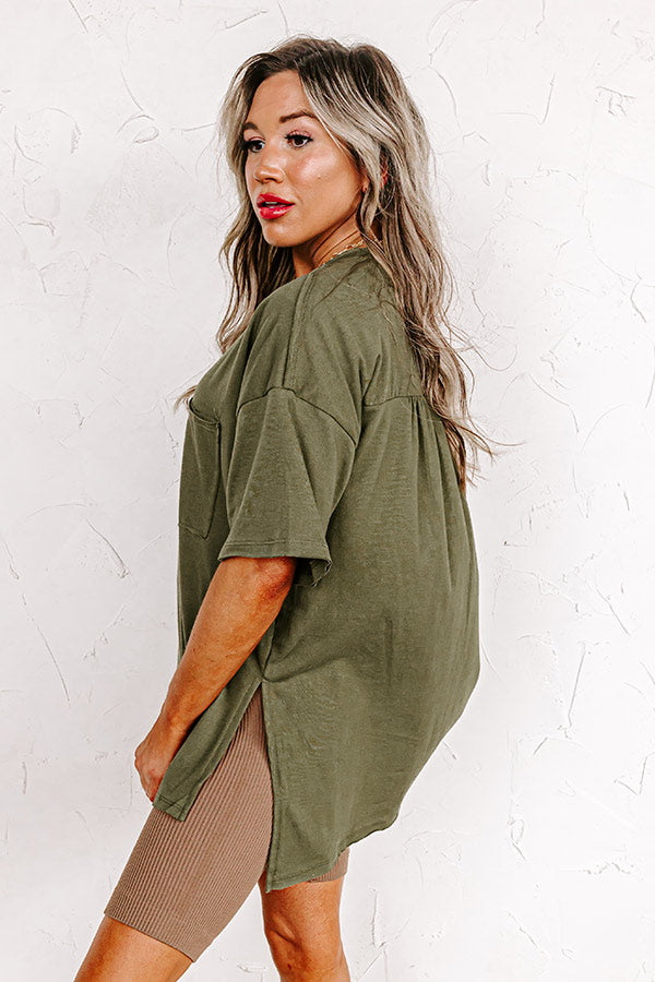 Chic And Sincere Shift Tee In Olive   