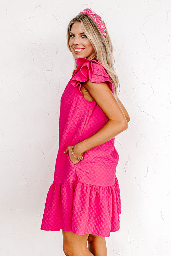 Cutest In The Room Shift Dress In Hot Pink